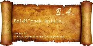 Belácsek Anilla névjegykártya